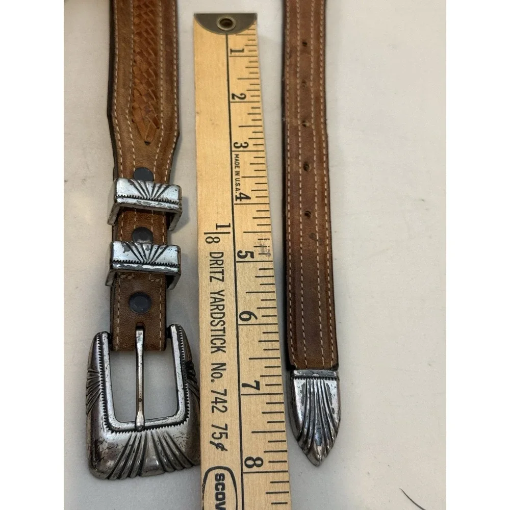 Vintage Tony Lama 36 Brown Leather Western Belt 40